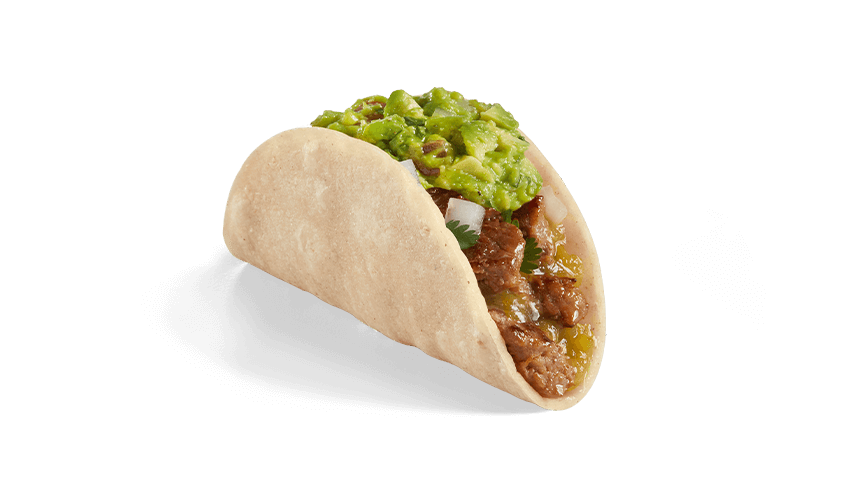 Carne Asada Steak Street Guac'd Up Taco